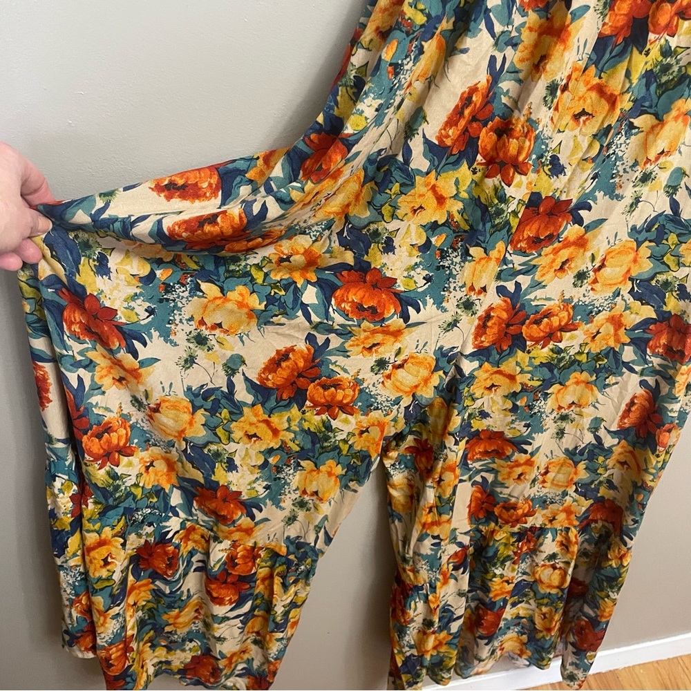 NATURAL LIFE medium Stephanie floral Jumpsuit boho flowy adjustable strap - Picture 3 of 12